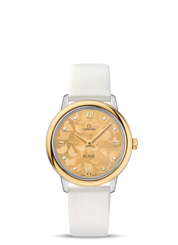 Omega De Ville Prestige Quartz 32.7 Stainless Steel / Yellow Gold / Champagne Butterfly